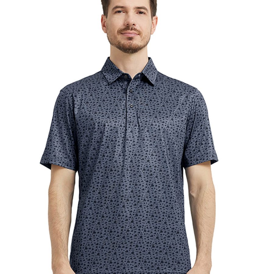 DTWOOO Men's Print Performance Polo – Night Beach — photo 2